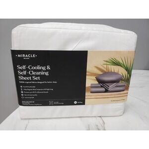 WHITE Miracle Made Self-Cooling & Self-Cleaning Sheet Set - 4 Pcs Cal King
